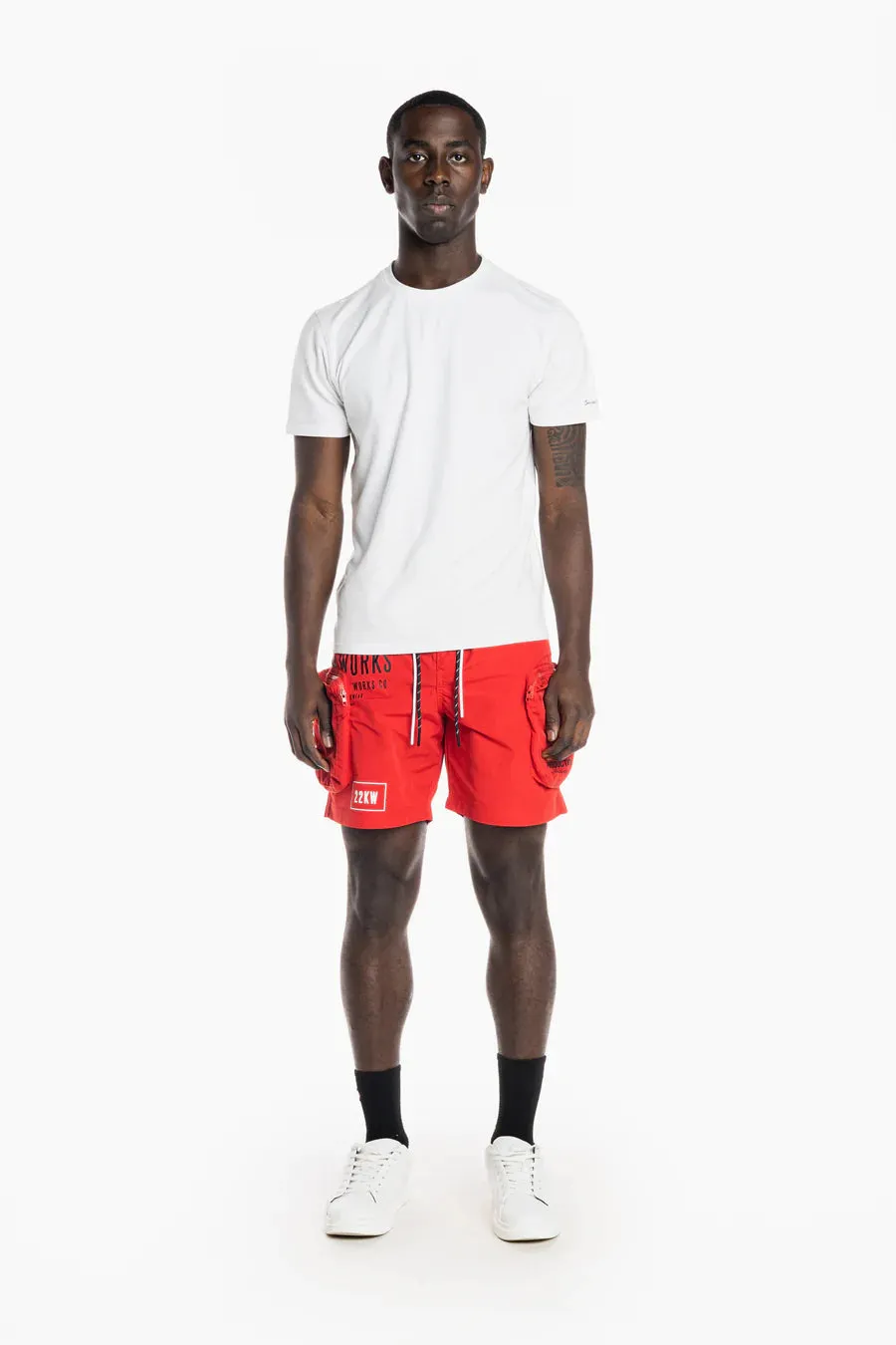 Men's Smoke Rise Printed Utility Fashion Shorts Red