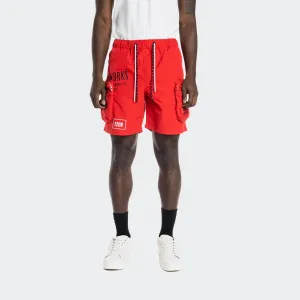 Men's Smoke Rise Printed Utility Fashion Shorts Red