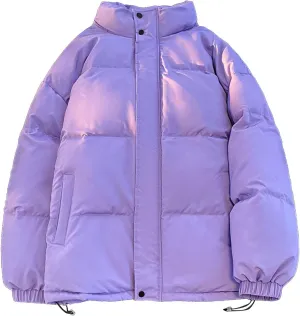 Men's Stand Collar Down Jacket Insulated Puffer Coat for Snow Ski Zip Up Padded Puffer Jacket Winter Jackets Outerwear