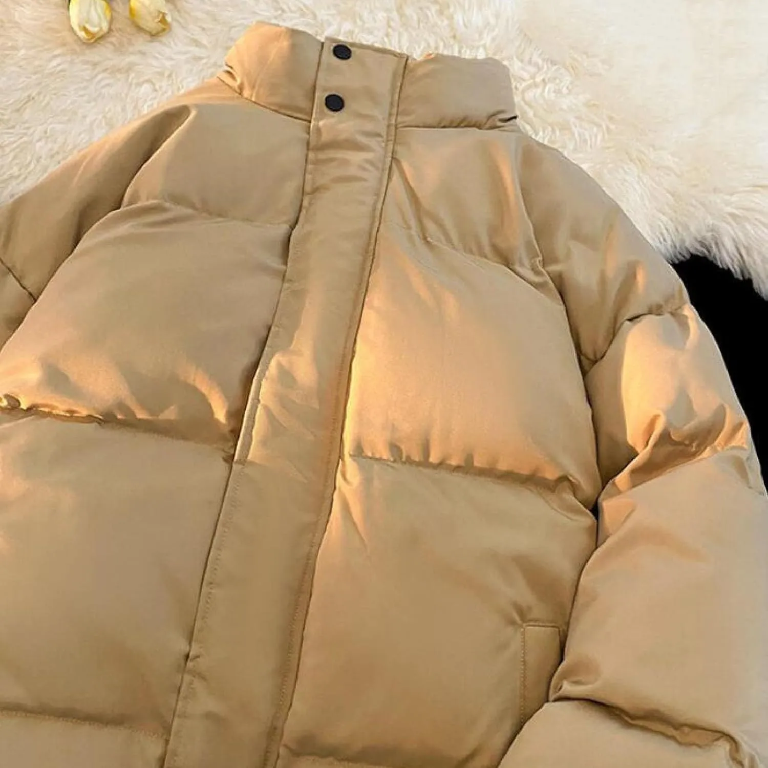 Men's Stand Collar Down Jacket Insulated Puffer Coat for Snow Ski Zip Up Padded Puffer Jacket Winter Jackets Outerwear