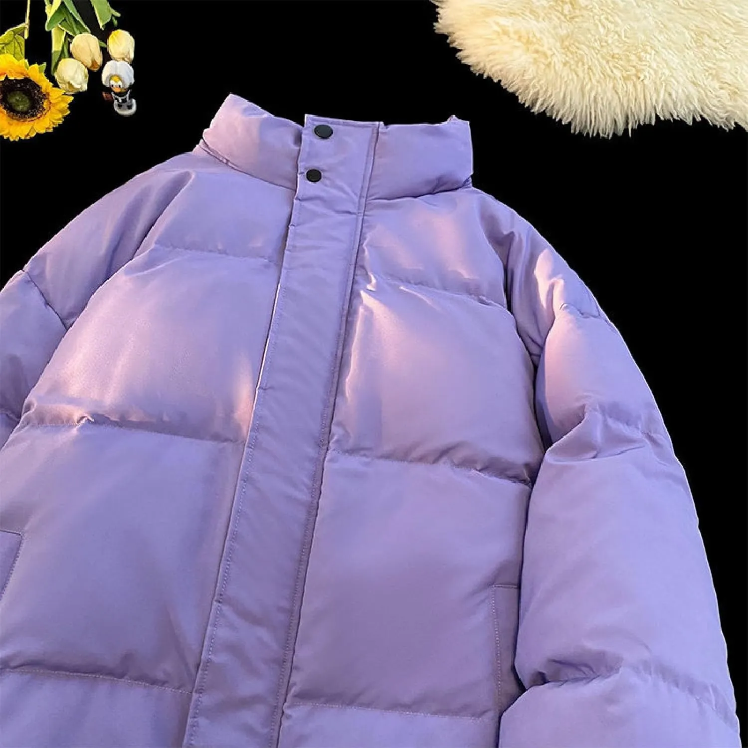 Men's Stand Collar Down Jacket Insulated Puffer Coat for Snow Ski Zip Up Padded Puffer Jacket Winter Jackets Outerwear
