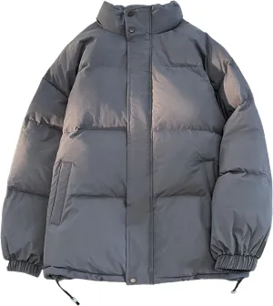Men's Stand Collar Down Jacket Insulated Puffer Coat for Snow Ski Zip Up Padded Puffer Jacket Winter Jackets Outerwear