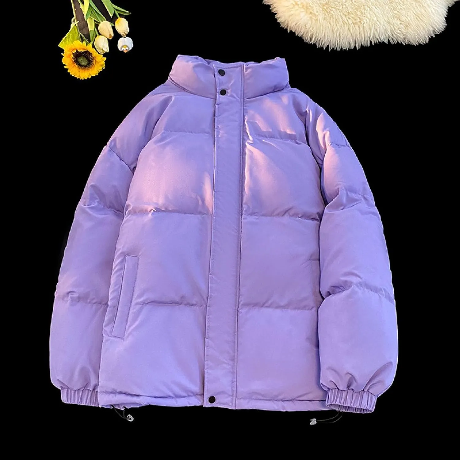 Men's Stand Collar Down Jacket Insulated Puffer Coat for Snow Ski Zip Up Padded Puffer Jacket Winter Jackets Outerwear
