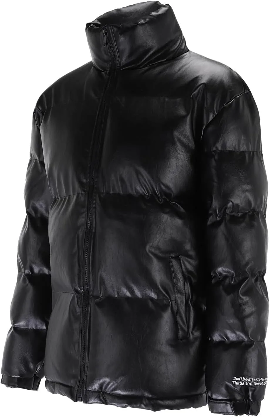Mens Stand Collar Down Jacket Zip Up Padded Quilted Puffer Jacket Thermal Insulated Puffer Coats Winter Jackets Outerwear