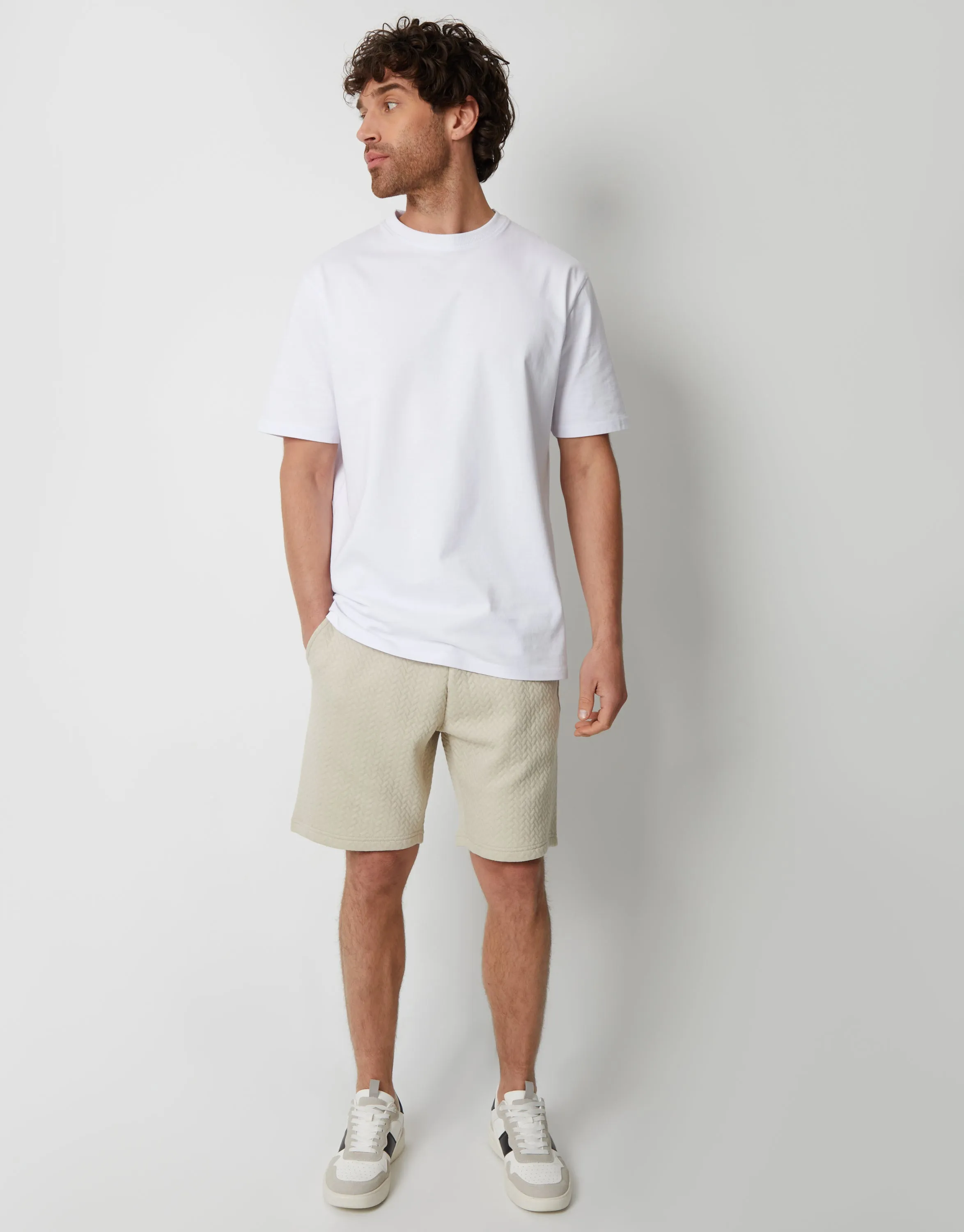 Men's Stone Textured Sweat Shorts