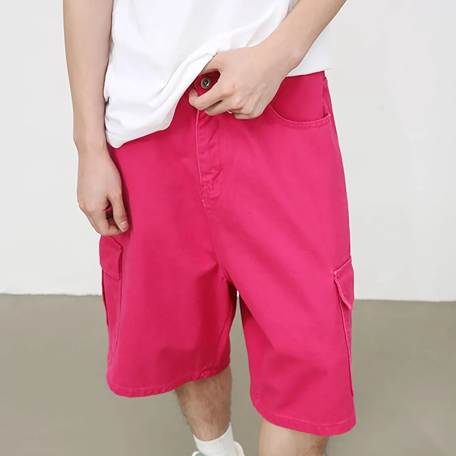 Men's Stretch Waist Cargo Shorts with Multi-Pocket Baggy Work Shorts Lightweight Outdoor Casual Summer Beach Pants for Men