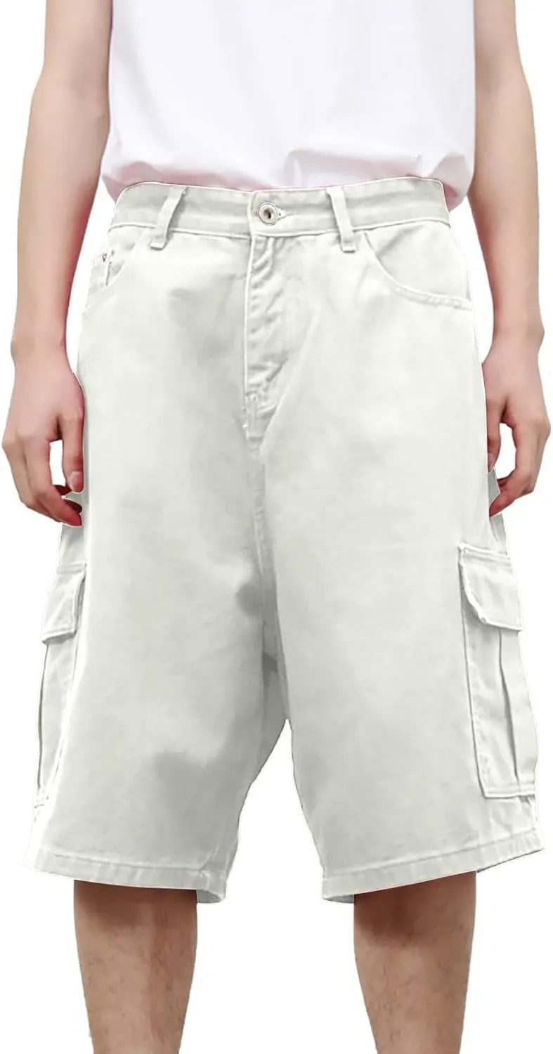 Men's Stretch Waist Cargo Shorts with Multi-Pocket Baggy Work Shorts Lightweight Outdoor Casual Summer Beach Pants for Men