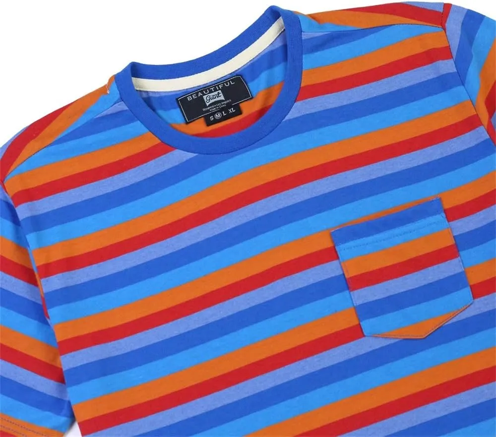 Men's Striped T-Shirt Collection - Casual & Comfortable Cotton Tees, Variety of Colors