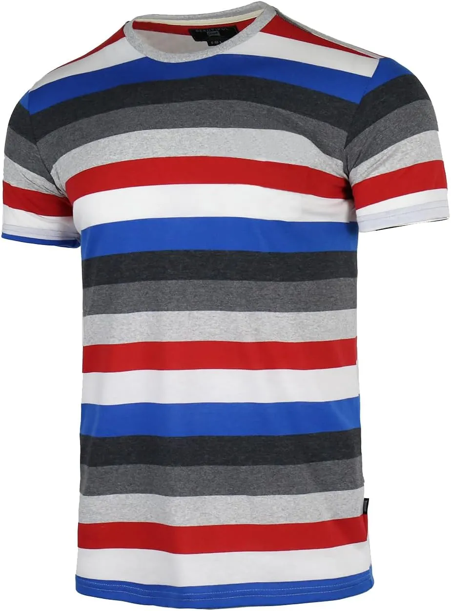 Men's Striped T-Shirt Collection - Casual & Comfortable Cotton Tees, Variety of Colors