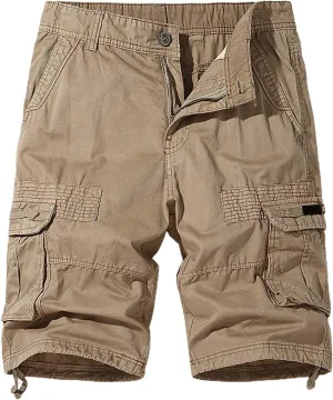 Mens Summer Cargo Shorts Loose Fit Lightweight Outdoor Work Shorts with Multi Pockets Classic Premium Twill Hiking Shorts