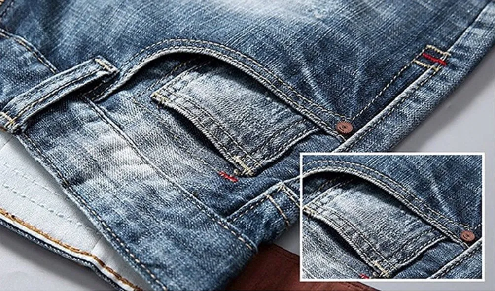 Men's Summer Ripped Straight Knee-Length Denim Shorts