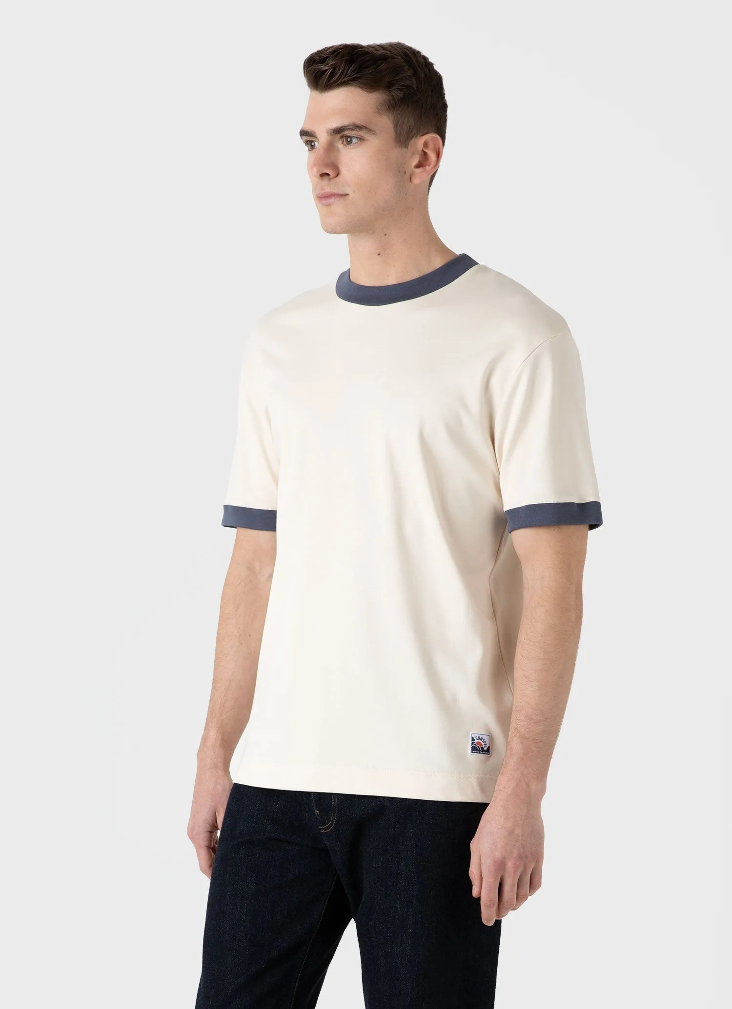 Men's Sunspel x Nigel Cabourn Carbon Brushed T-shirt in Undyed
