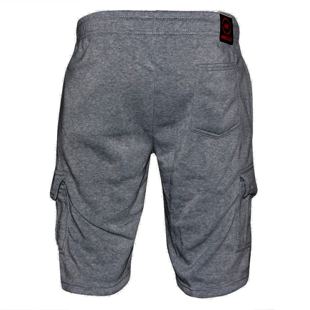 Mens Sweat Cargo Shorts Soft Cotton Lounge Gym Workout Drawstring Casual