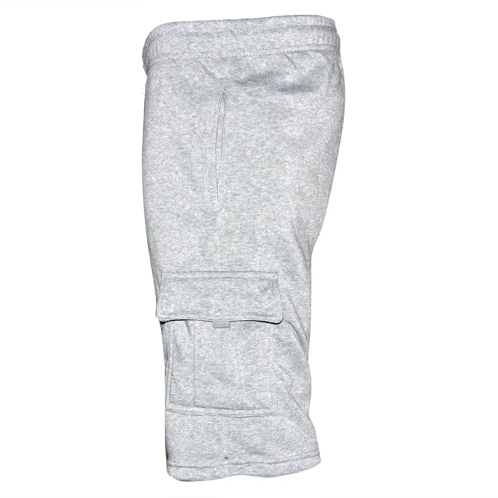 Mens Sweat Cargo Shorts Soft Cotton Lounge Gym Workout Drawstring Casual