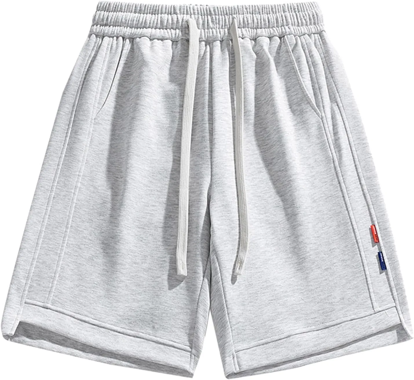 Men's Sweat Shorts 7 Inch Inseam Cotton Summer Beach Shorts Elastic Waist Casual Workout Athletic Shorts