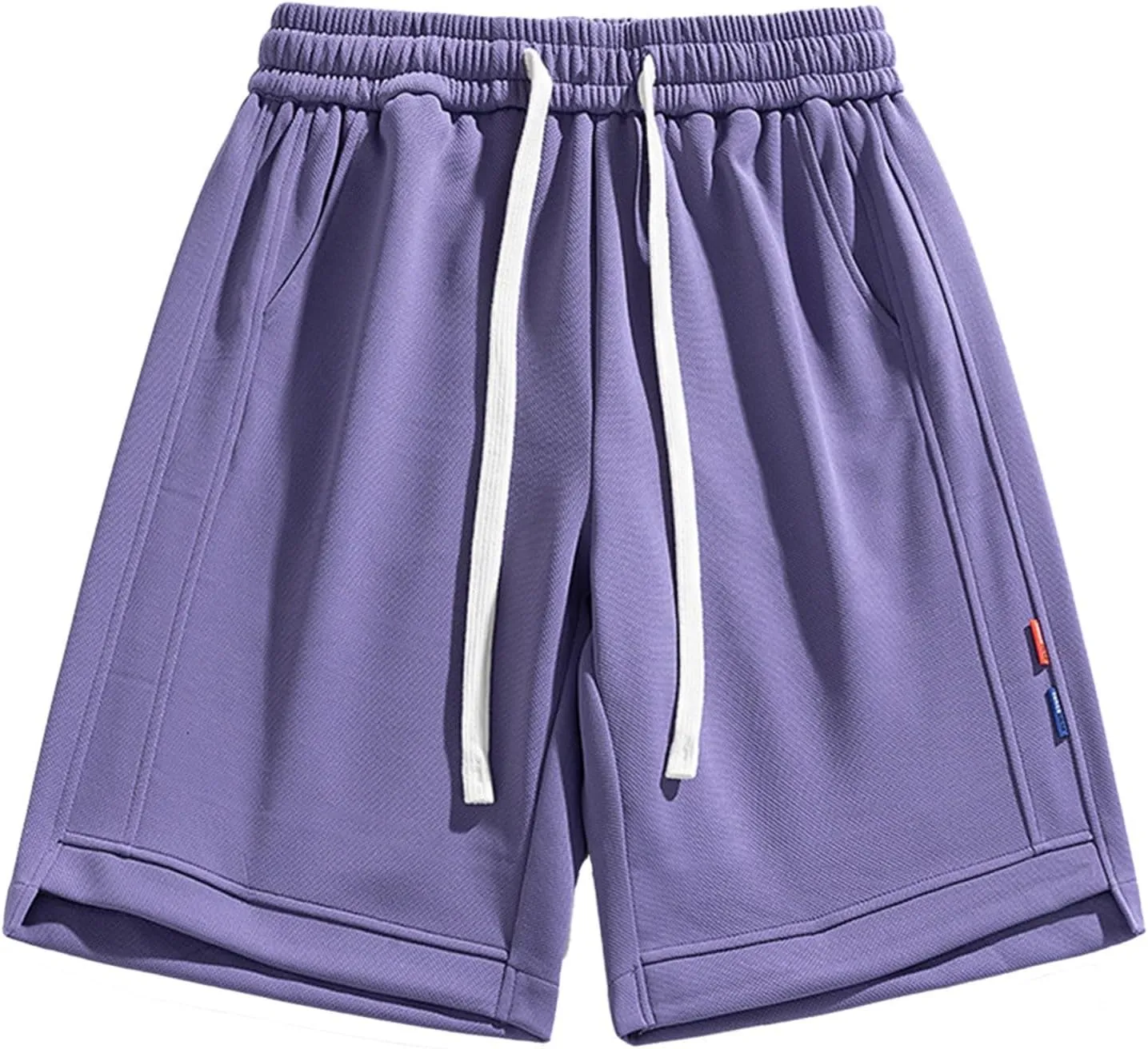 Men's Sweat Shorts 7 Inch Inseam Cotton Summer Beach Shorts Elastic Waist Casual Workout Athletic Shorts
