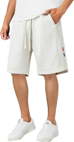 Men's Sweat Shorts 7 Inch Inseam Cotton Summer Beach Shorts Elastic Waist Casual Workout Athletic Shorts