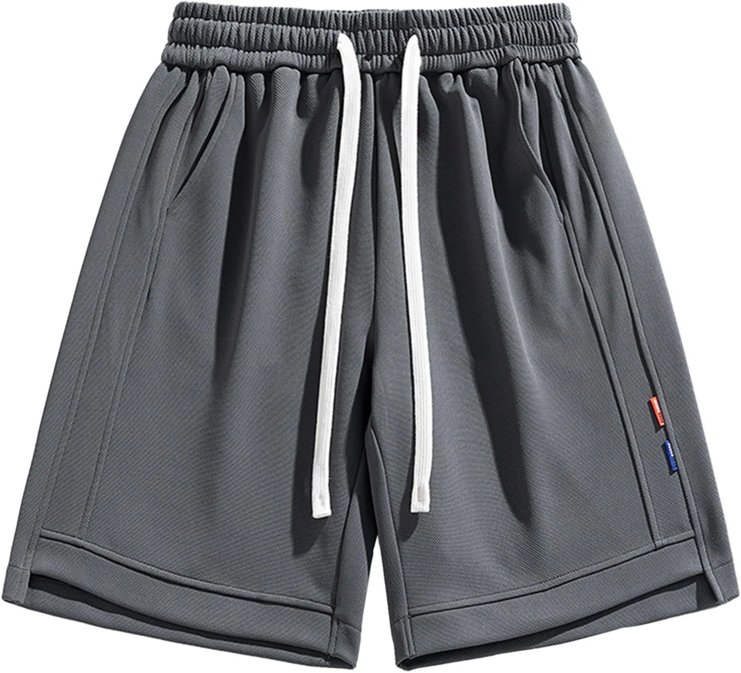 Men's Sweat Shorts 7 Inch Inseam Cotton Summer Beach Shorts Elastic Waist Casual Workout Athletic Shorts
