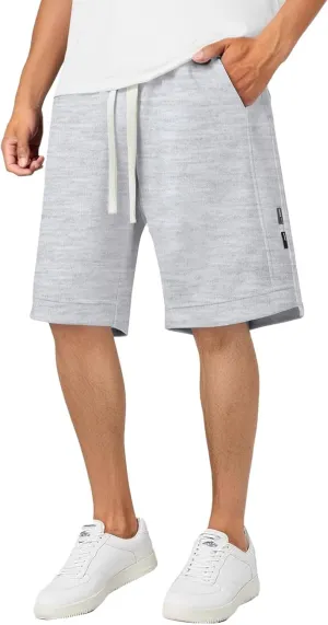 Men's Sweat Shorts 7 Inch Inseam Cotton Summer Beach Shorts Elastic Waist Casual Workout Athletic Shorts