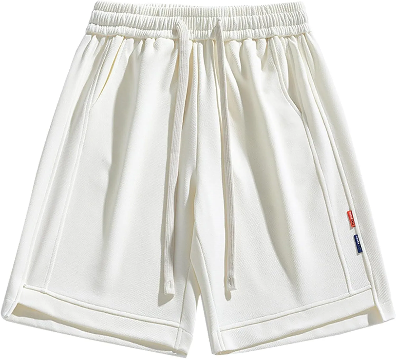 Men's Sweat Shorts 7 Inch Inseam Cotton Summer Beach Shorts Elastic Waist Casual Workout Athletic Shorts