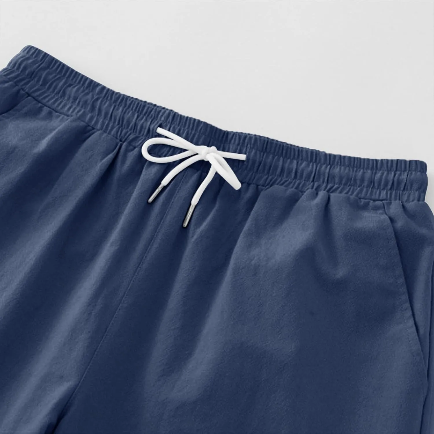 Mens Sweat Shorts 7" above Knee Workout Gym Shorts Lounge Shorts with Zipper Pockets