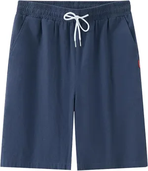 Mens Sweat Shorts 7" above Knee Workout Gym Shorts Lounge Shorts with Zipper Pockets