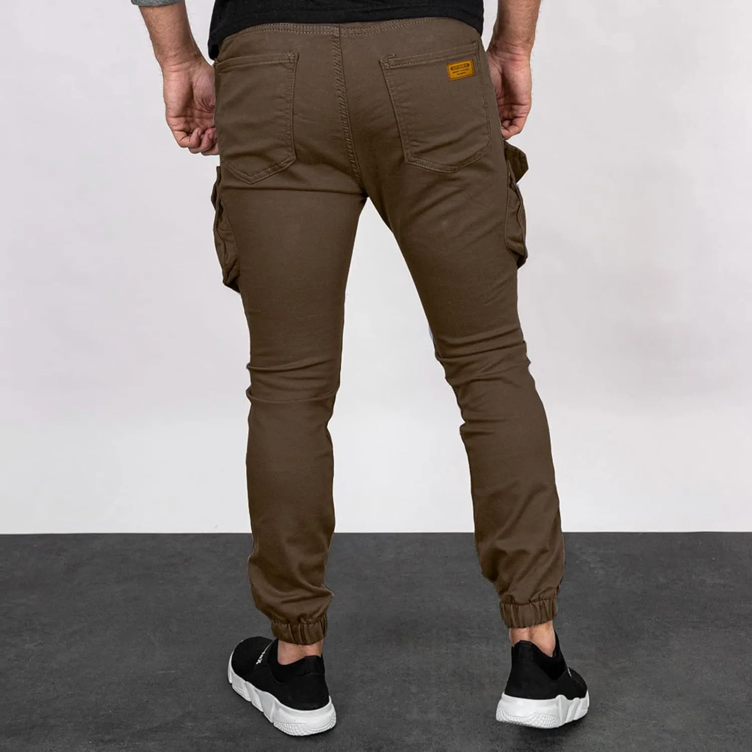 Mens Tactical Pants Lightweight Hiking Pants with Multi-Pockets Cargo Pants Slim Fit Durable String Tooling Sweatpants