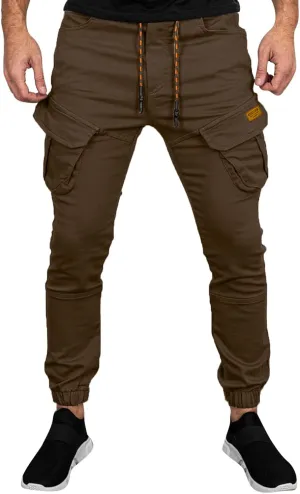 Mens Tactical Pants Lightweight Hiking Pants with Multi-Pockets Cargo Pants Slim Fit Durable String Tooling Sweatpants