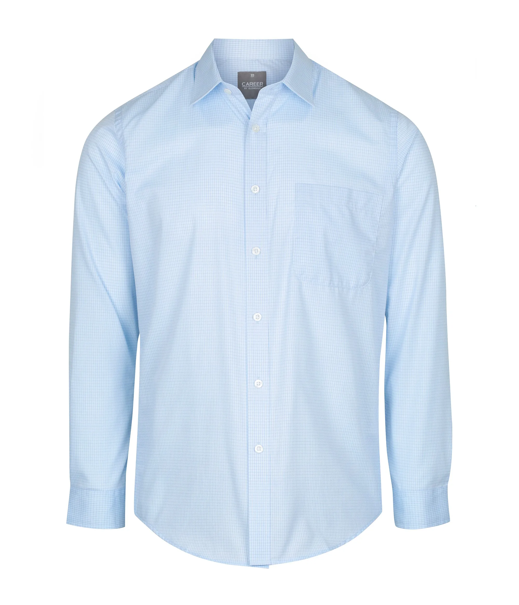 Men's Textured Mini Check Long Sleeve Shirt - 1295L