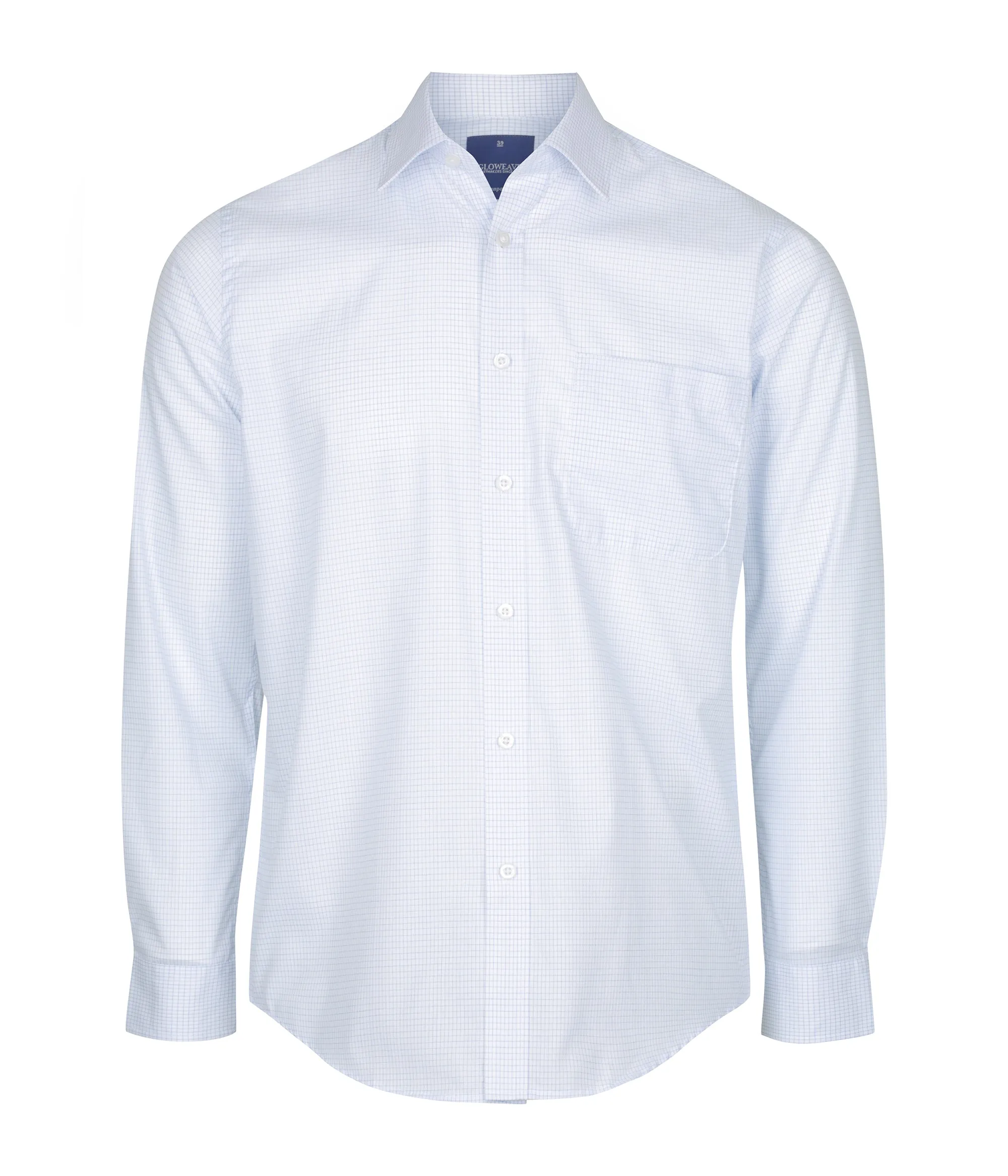 Men's Textured Mini Check Long Sleeve Shirt - 1295L