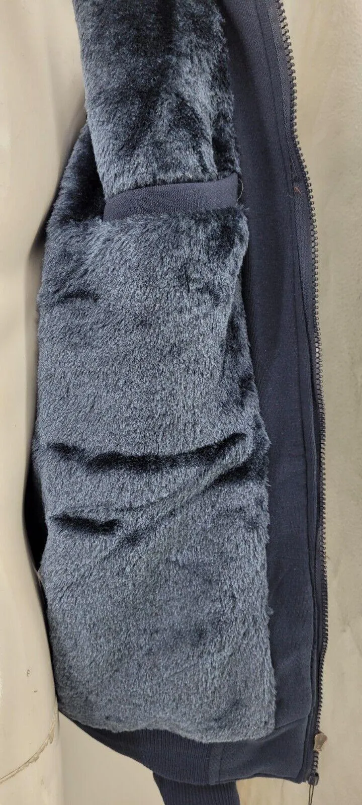 Mens Thick Soft Fur Fleece Heavy Duty Work Hoodie Winter Black Sweatshirt Men Fur Full Zip Up Sweatshirts