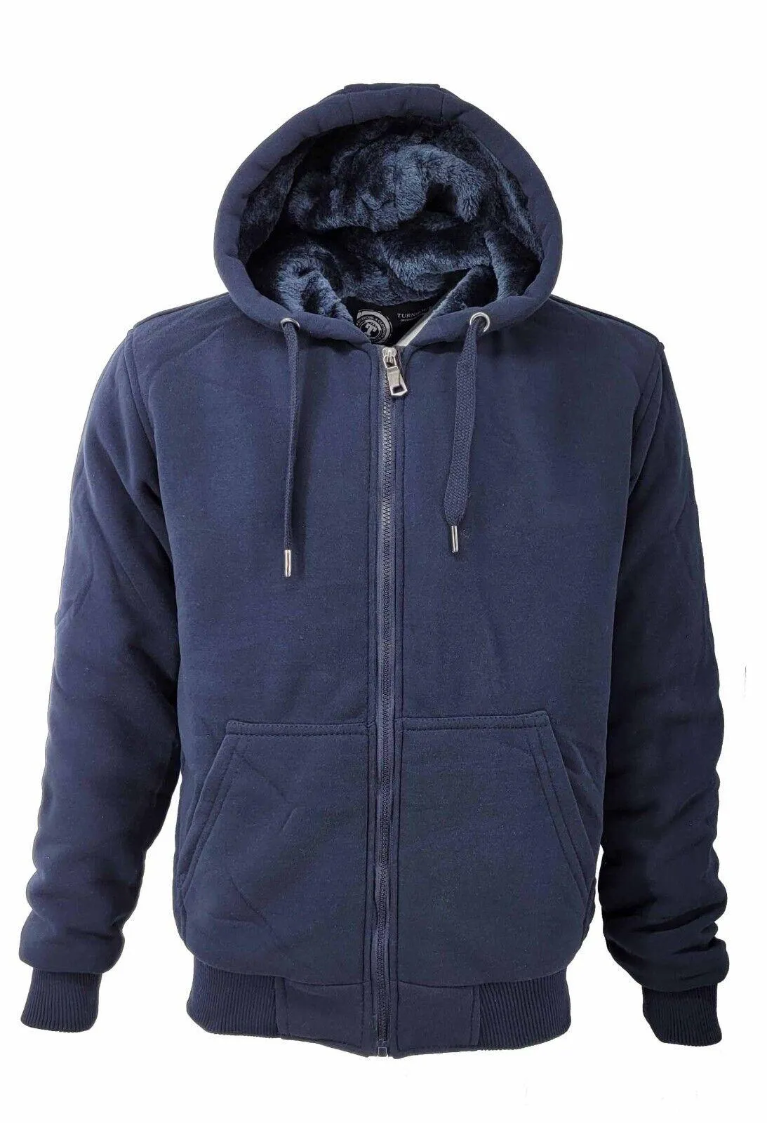 Mens Thick Soft Fur Fleece Heavy Duty Work Hoodie Winter Black Sweatshirt Men Fur Full Zip Up Sweatshirts