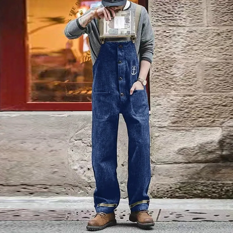 Men's Vintage Denim Overalls 46127864Y