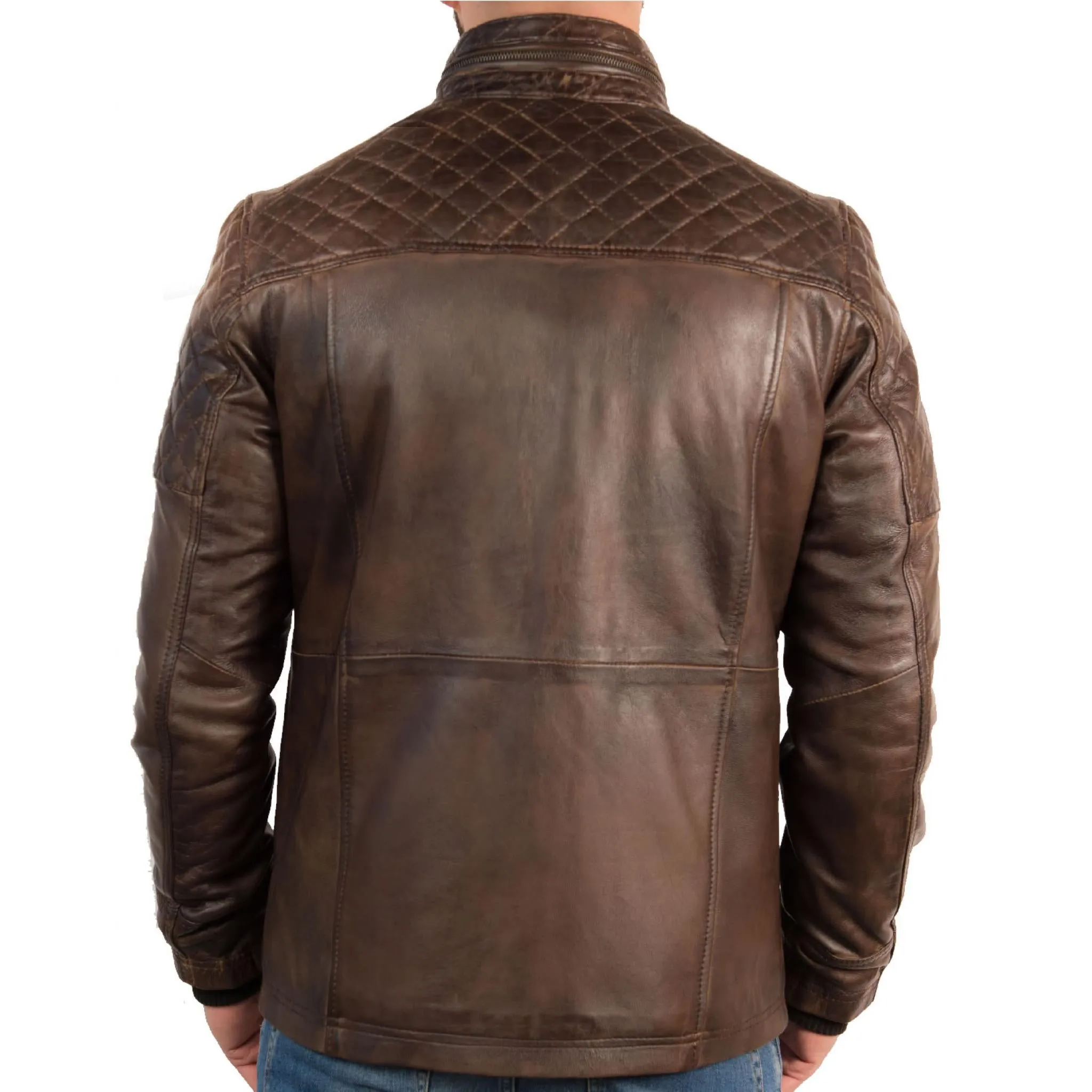 Mens Vintage Racing Leather Jacket