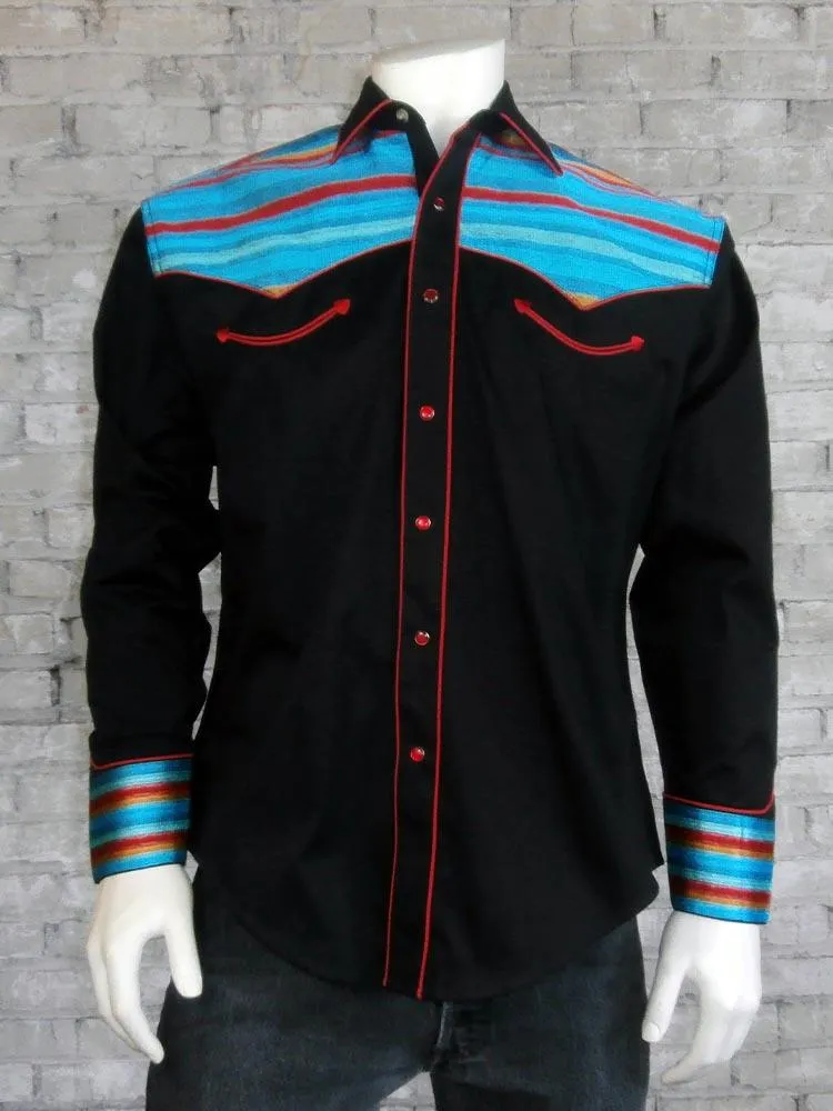 Men's Vintage Western Shirt Collection: Rockmount Serape Two Tone