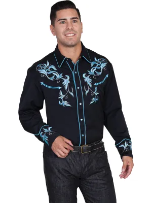 Men's Vintage Western Shirt Collection: Scully Embroidery with Studs