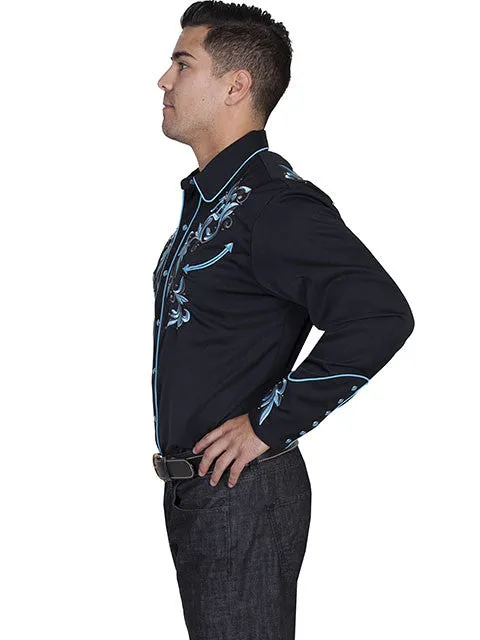 Men's Vintage Western Shirt Collection: Scully Embroidery with Studs