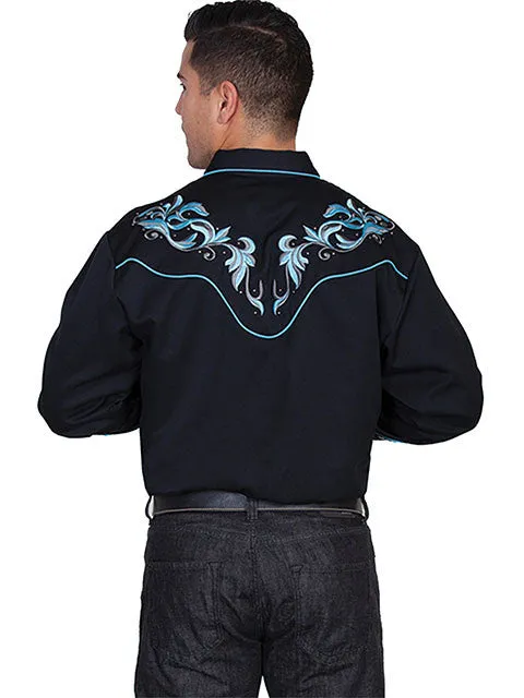 Men's Vintage Western Shirt Collection: Scully Embroidery with Studs