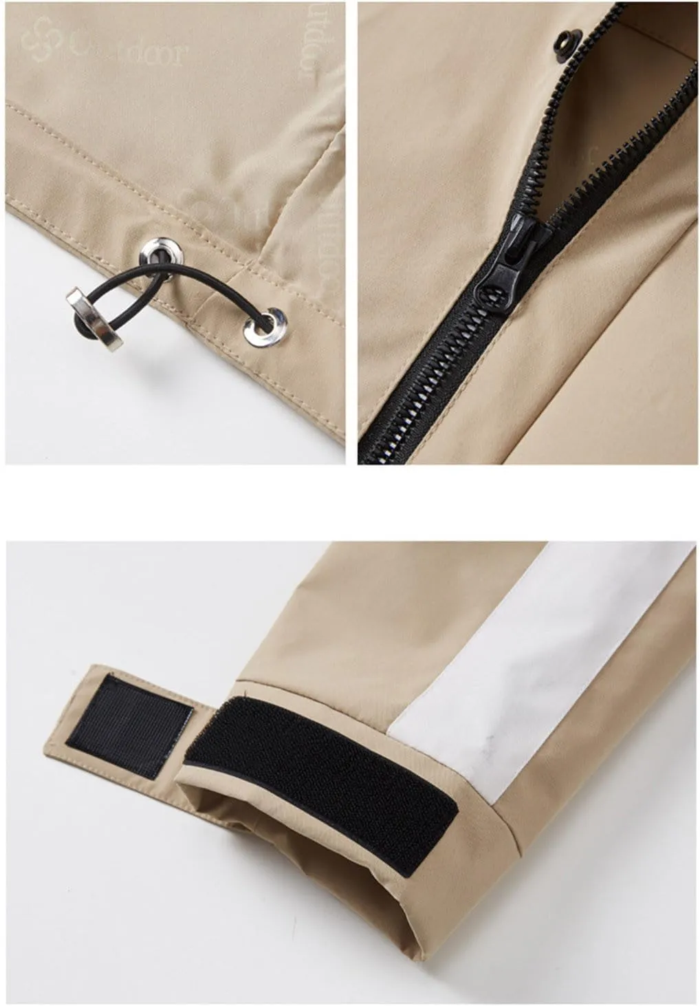 Mens Waterproof Windbreaker Rain Jacket Fashion Color Block Casual Jacket Coat Outdoor Hiking Travel Jackets Outerwear