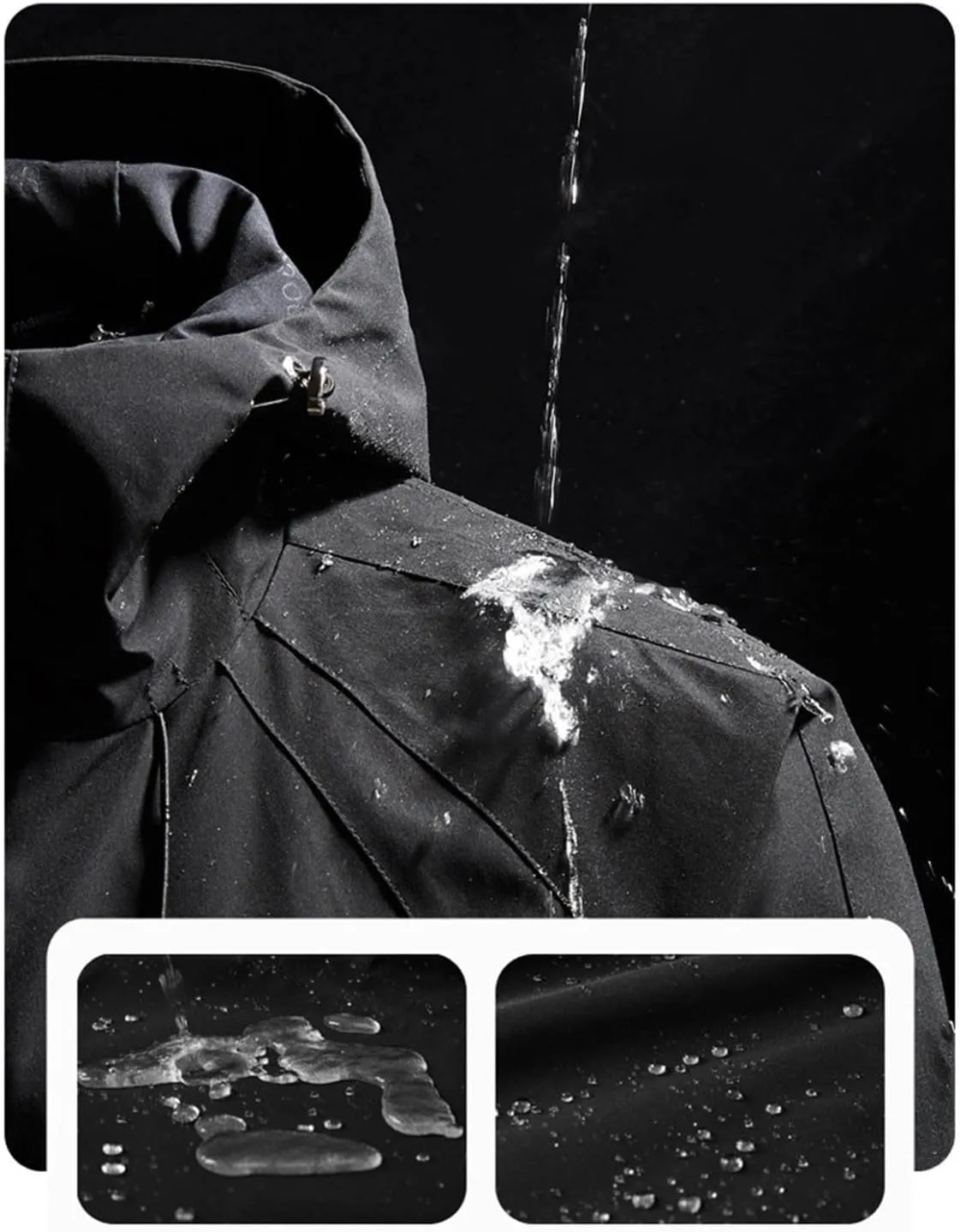 Mens Waterproof Windbreaker Rain Jacket Fashion Color Block Casual Jacket Coat Outdoor Hiking Travel Jackets Outerwear