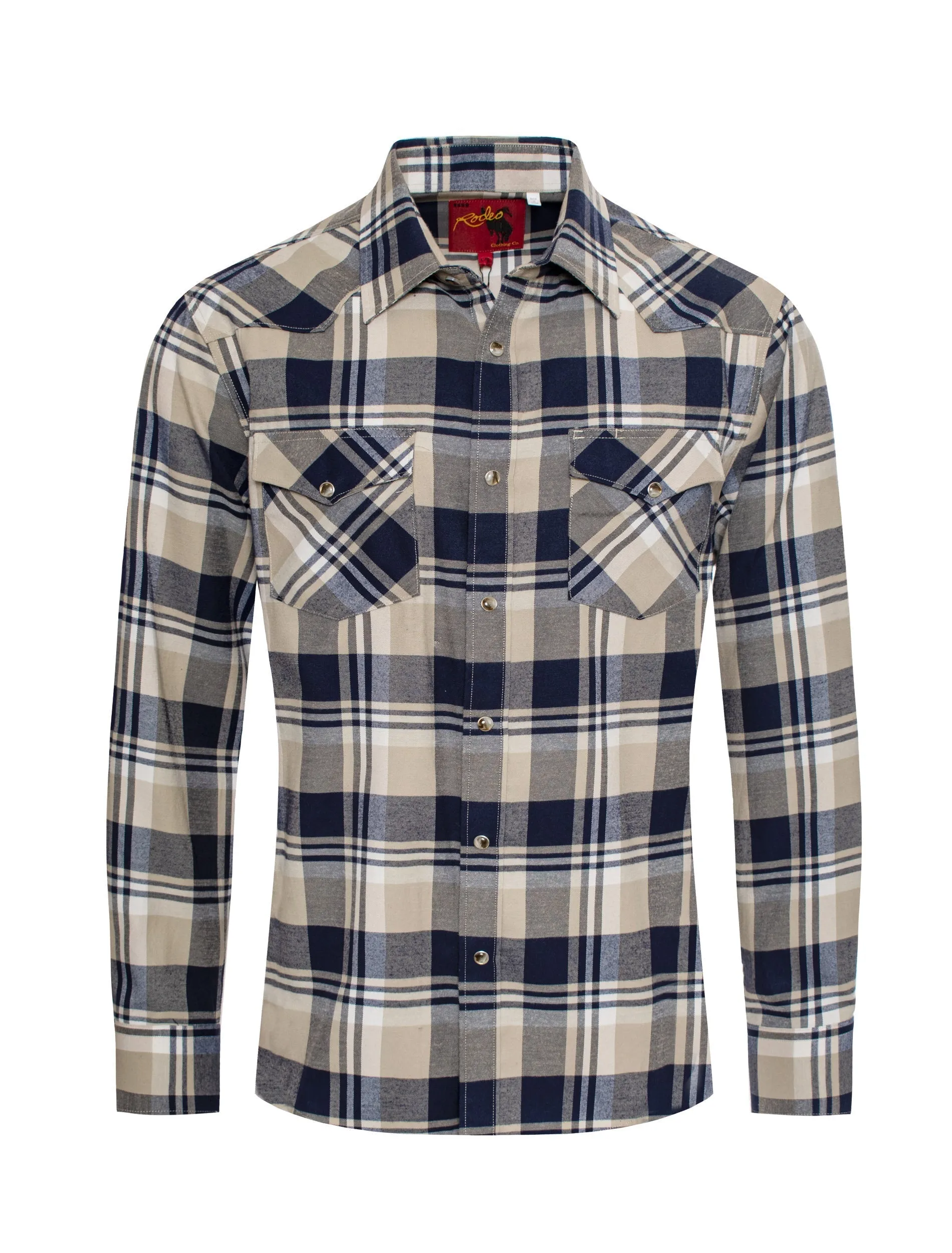 Men's Western Flannel Shirts With Snap Buttons-FLS300-307