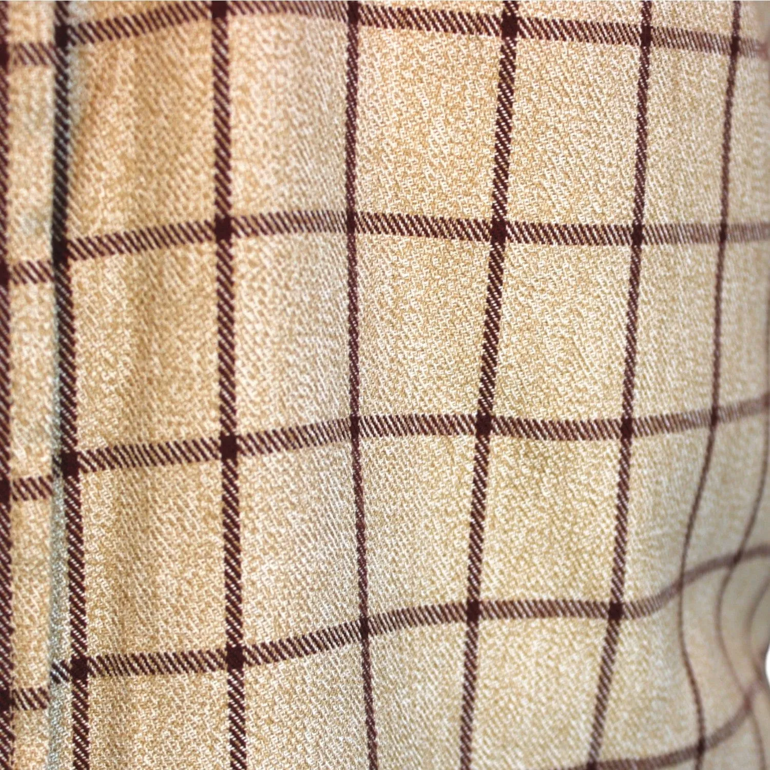 Men's White Diamonds Long Sleeve Western Shirt - Beige