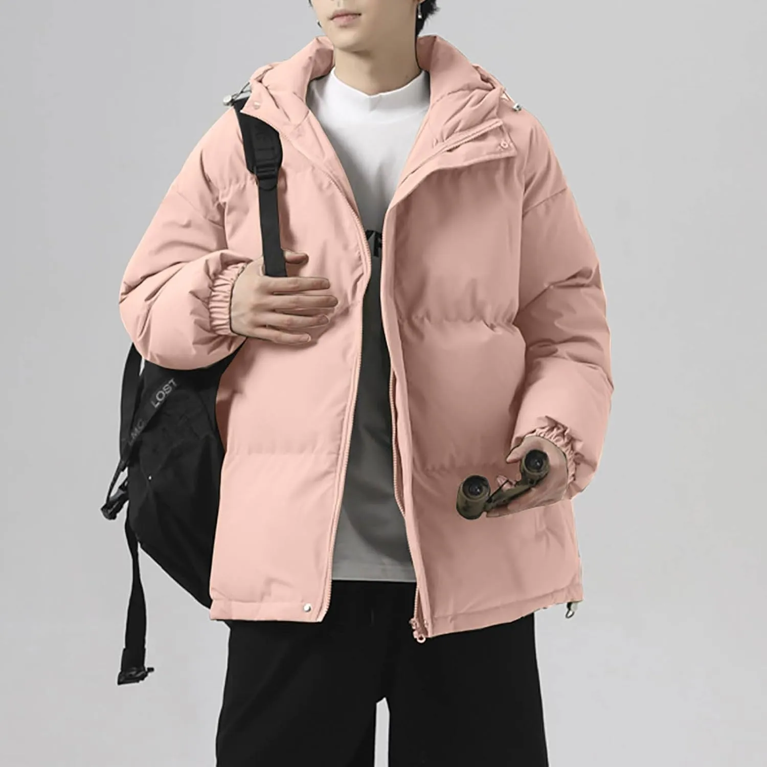 Mens Winter Coat Warm Winter Puffer Jacket Waterproof Thicken Insulated Windproof Hooded Jackets Quilted Down Coats