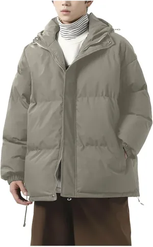 Mens Winter Coat Warm Winter Puffer Jacket Waterproof Thicken Insulated Windproof Hooded Jackets Quilted Down Coats