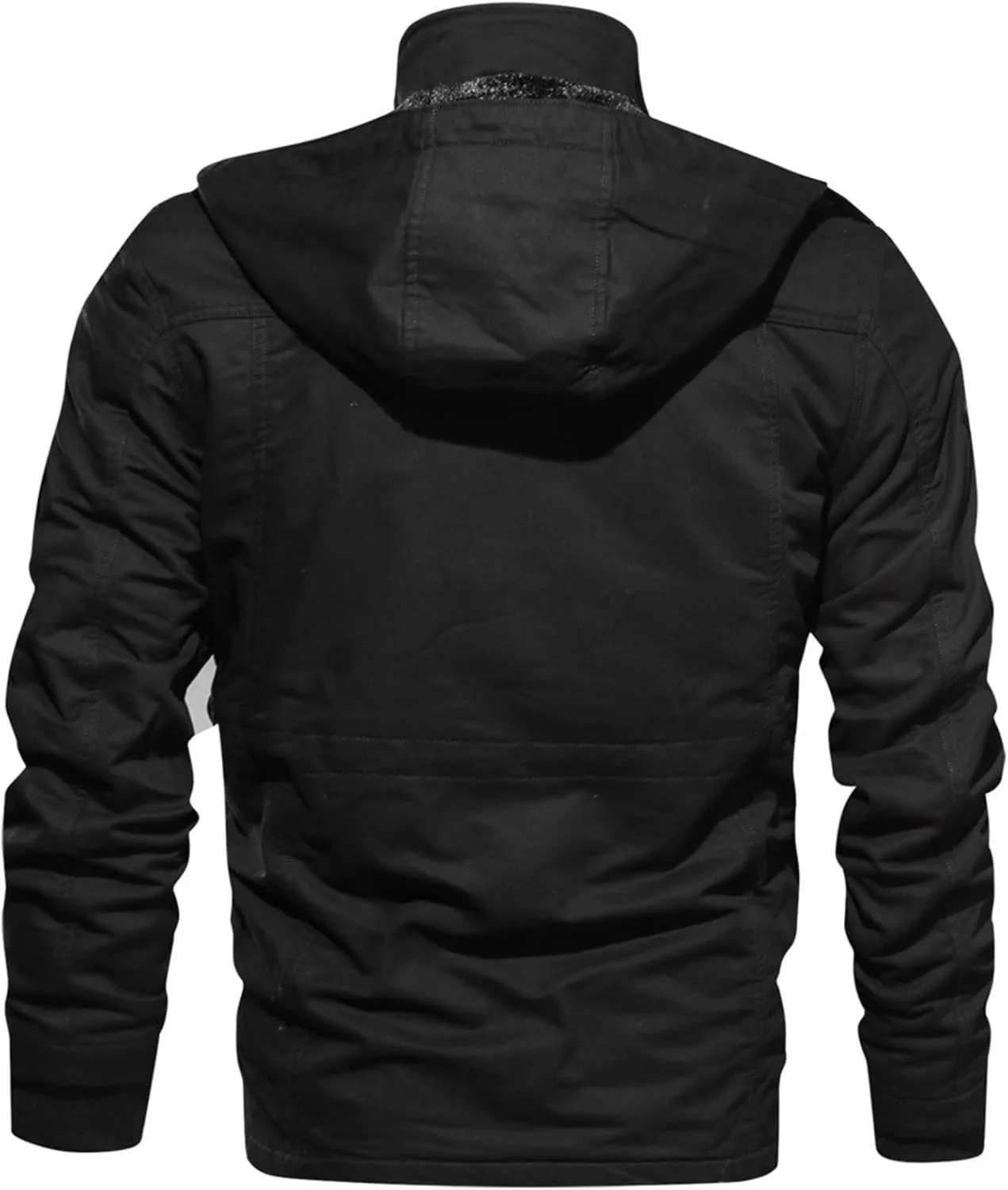 Mens Winter Jacket Cotton Military Jackets Fleece Lined Thick Work Coats Sherpa Cargo Paka Jacket with Removable Hooded