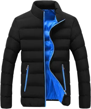 Mens Winter Puffer Jackets Lightweight Warm Down Coat Full Zip Jacket Quilted Insulated Outerwear Warm Puffy Jackets