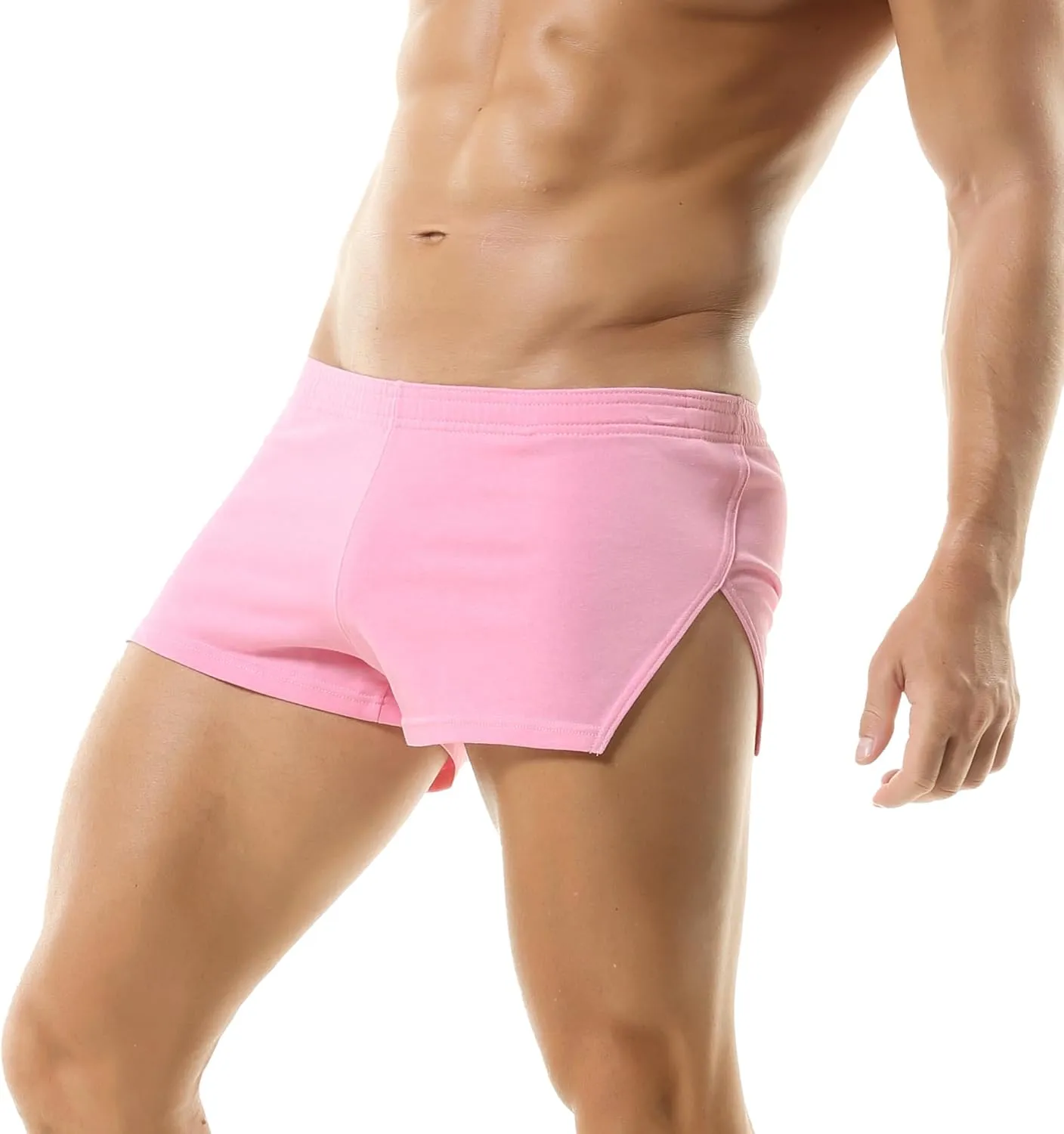 Mens Workout Sweat Shorts 3 Inch Cotton Fitness Running Shorts Simple Active Shorts