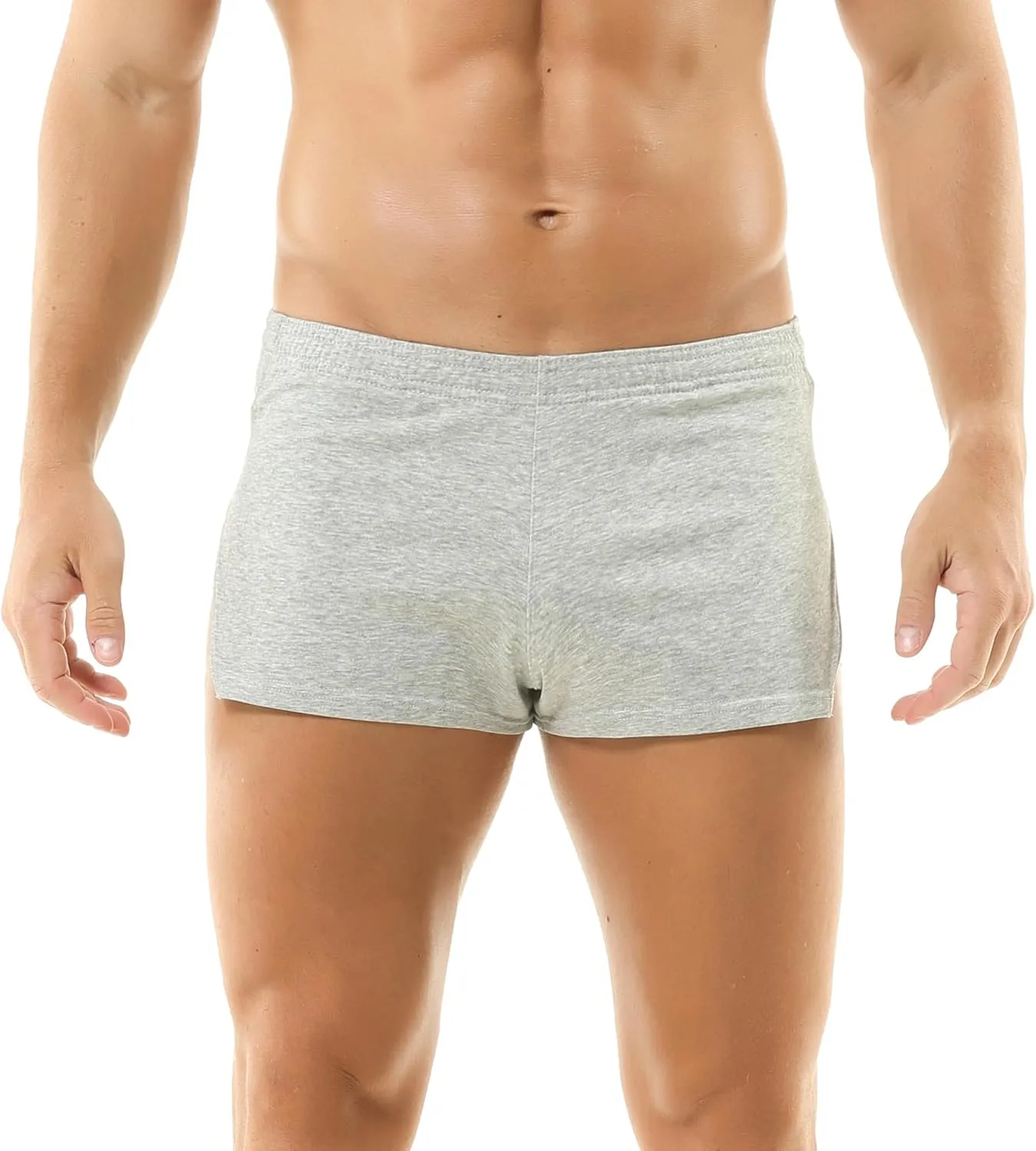 Mens Workout Sweat Shorts 3 Inch Cotton Fitness Running Shorts Simple Active Shorts