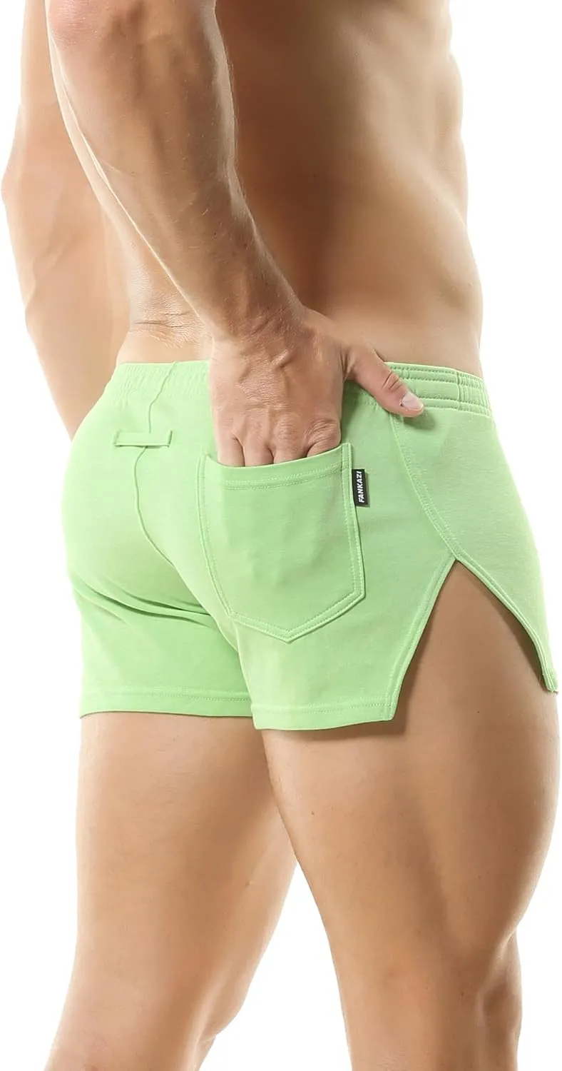Mens Workout Sweat Shorts 3 Inch Cotton Fitness Running Shorts Simple Active Shorts