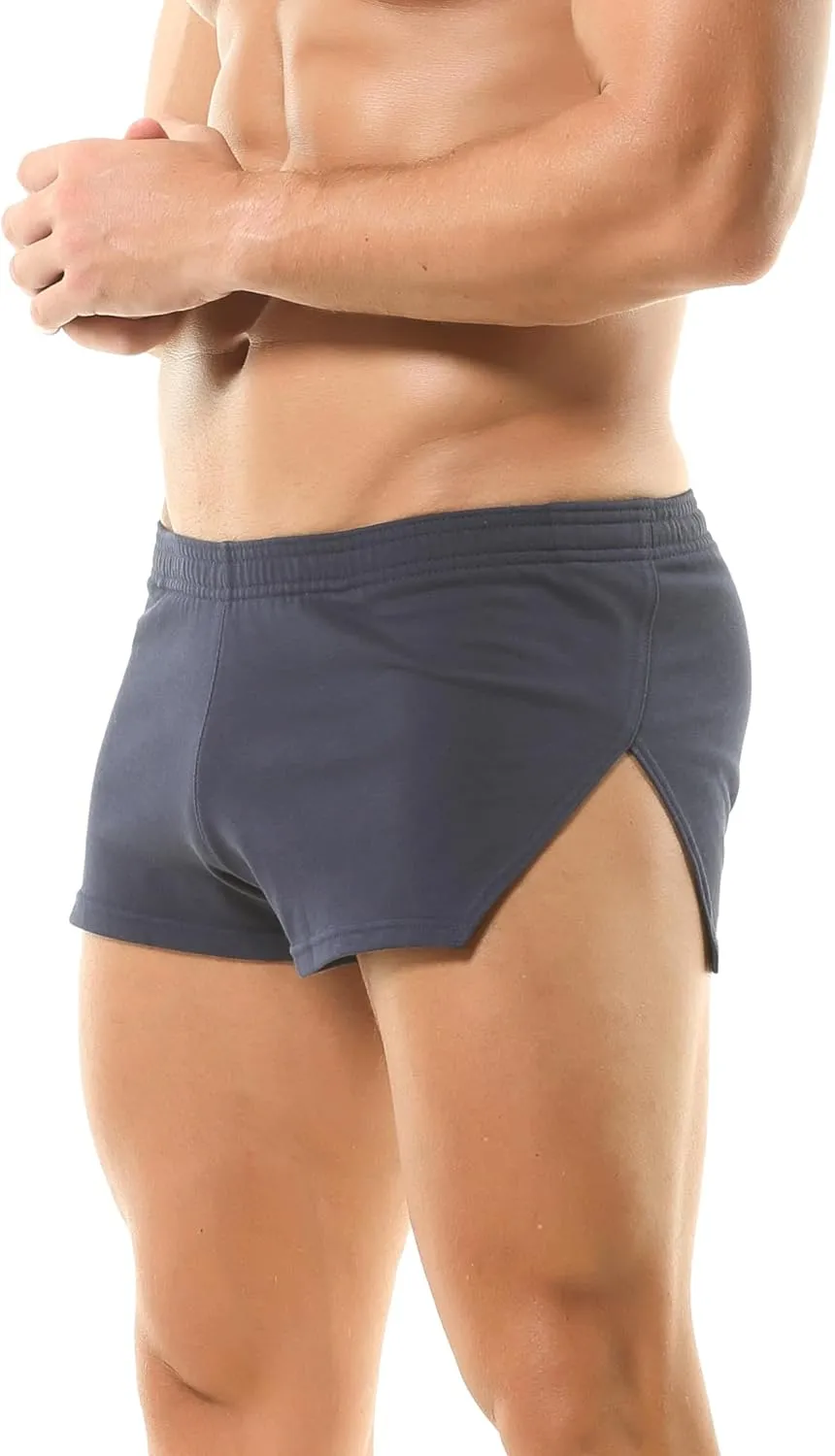 Mens Workout Sweat Shorts 3 Inch Cotton Fitness Running Shorts Simple Active Shorts